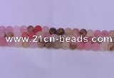 CCY620 15.5 inches 4mm round matte volcano cherry quartz beads