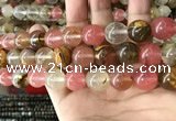 CCY635 15.5 inches 14mm round volcano cherry quartz beads wholesale