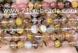 CCY643 15.5 inches 10mm round volcano cherry quartz beads