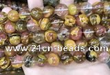 CCY645 15.5 inches 14mm round volcano cherry quartz beads