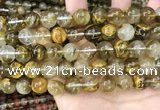 CCY649 15.5 inches 12mm round volcano cherry quartz beads