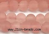 CCY670 15 inches 4mm round matte cherry quartz beads