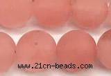 CCY673 15 inches 10mm round matte cherry quartz beads