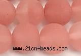 CCY674 15 inches 12mm round matte cherry quartz beads