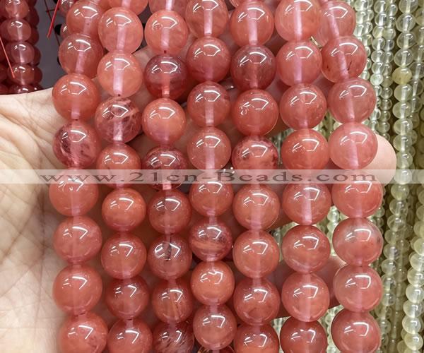 CCY684 15 inches 12mm round cherry quartz beads wholesale