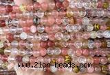 CCY687 15 inches 6mm round volcano cherry quartz beads