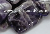 CDA08 15.5 inches 25*35mm rectangle dogtooth amethyst quartz beads