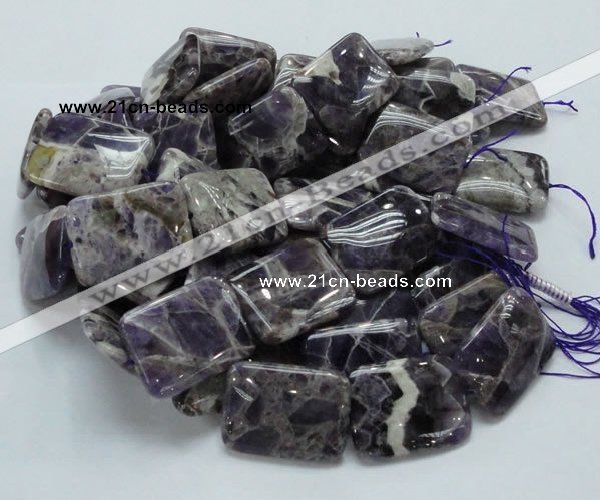 CDA09 15.5 inches 30*40mm rectangle dogtooth amethyst quartz beads