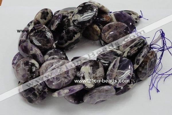 CDA11 15.5 inches 30*40mm oval dogtooth amethyst quartz beads