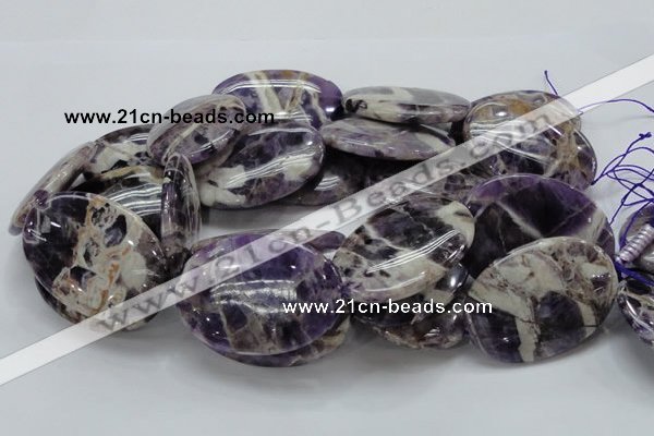 CDA12 15.5 inches 35*50mm oval dogtooth amethyst quartz beads