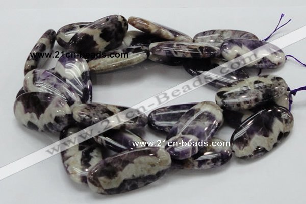 CDA14 15.5 inches 25*50mm oval dogtooth amethyst quartz beads