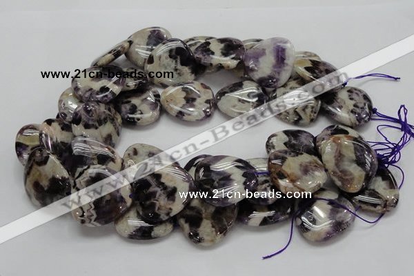 CDA15 15.5 inches 30*30mm triangle dogtooth amethyst quartz beads