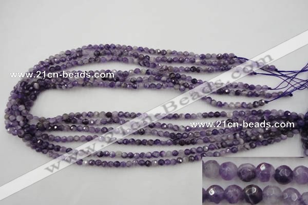 CDA150 15.5 inches 4mm faceted round dogtooth amethyst beads