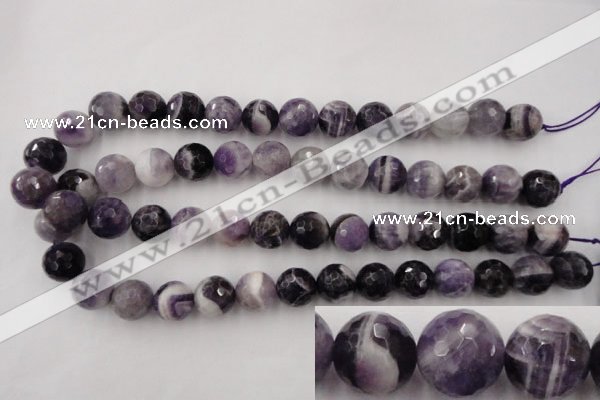 CDA154 15.5 inches 12mm faceted round dogtooth amethyst beads