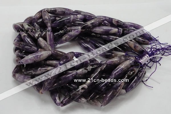 CDA16 15.5 inches 10*35mm rice dogtooth amethyst quartz beads