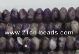 CDA21 15.5 inches 6*10mm faceted rondelle dogtooth amethyst beads