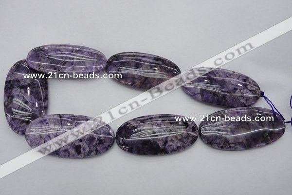 CDA306 15.5 inches 30*60mm oval dyed dogtooth amethyst beads