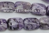 CDA310 15.5 inches 13*18mm rectangle dyed dogtooth amethyst beads