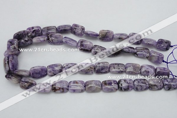 CDA310 15.5 inches 13*18mm rectangle dyed dogtooth amethyst beads