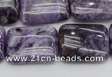 CDA311 15.5 inches 18*25mm rectangle dyed dogtooth amethyst beads