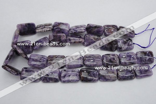 CDA311 15.5 inches 18*25mm rectangle dyed dogtooth amethyst beads