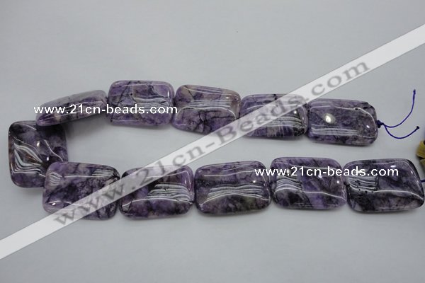 CDA312 15.5 inches 25*35mm rectangle dyed dogtooth amethyst beads