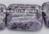 CDA313 15.5 inches 30*40mm rectangle dyed dogtooth amethyst beads