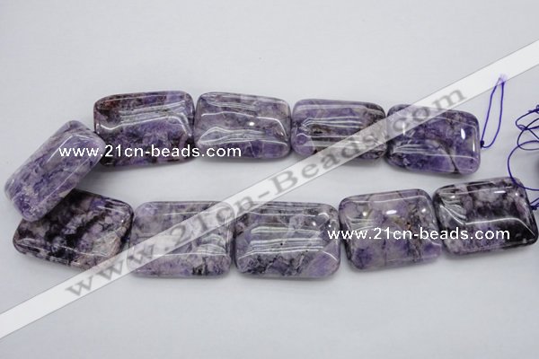 CDA313 15.5 inches 30*40mm rectangle dyed dogtooth amethyst beads