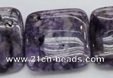 CDA315 15.5 inches 30*30mm square dyed dogtooth amethyst beads