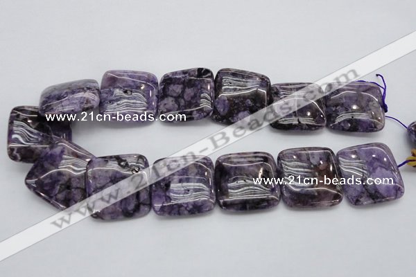 CDA315 15.5 inches 30*30mm square dyed dogtooth amethyst beads