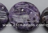 CDA318 15.5 inches 40mm flat round dyed dogtooth amethyst beads