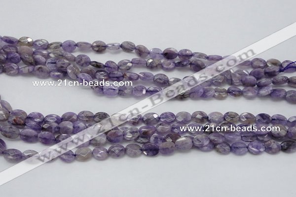 CDA322 15.5 inches 7*9mm faceted oval dyed dogtooth amethyst beads