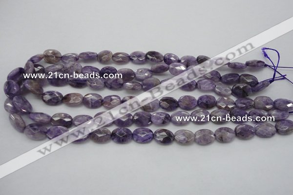 CDA323 15.5 inches 10*14mm faceted oval dyed dogtooth amethyst beads
