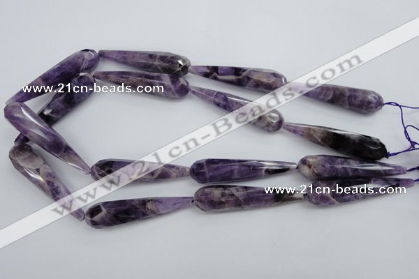 CDA33 15.5 inches 12*50mm faceted teardrop dogtooth amethyst beads