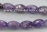 CDA333 15.5 inches 10*14mm faceted rice dyed dogtooth amethyst beads