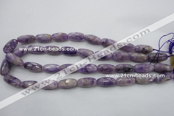 CDA338 15.5 inches 10*22mm faceted drum dyed dogtooth amethyst beads