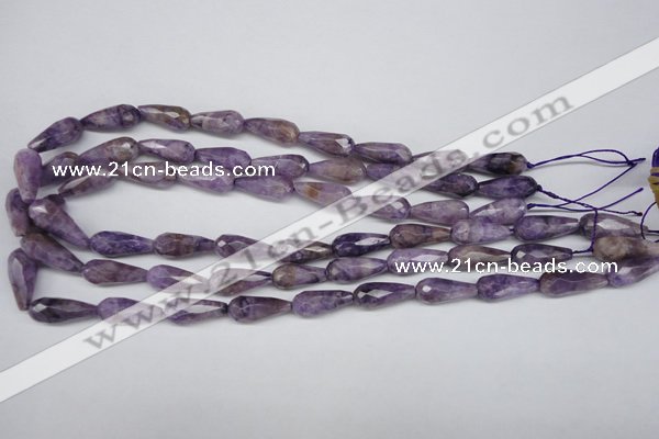 CDA340 15.5 inches 8*20mm faceted teardrop dyed dogtooth amethyst beads