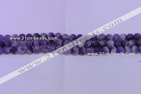 CDA350 15.5 inches 4mm round matte dogtooth amethyst beads