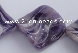 CDA41 15.5 inches 30*30mm twisted diamond dogtooth amethyst beads