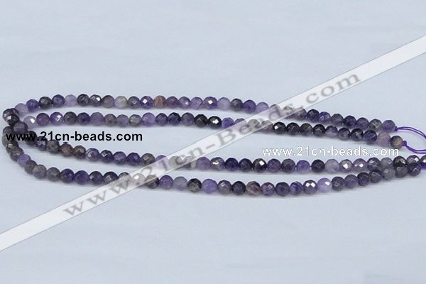 CDA58 15.5 inches 6mm faceted round dogtooth amethyst beads