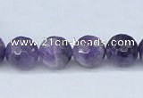 CDA61 15.5 inches 12mm faceted round dogtooth amethyst beads