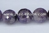 CDA63 15.5 inches 16mm faceted round dogtooth amethyst beads