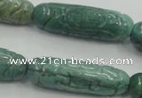 CDB12 12*40mm carved cylinder natural new dragon blood jasper beads