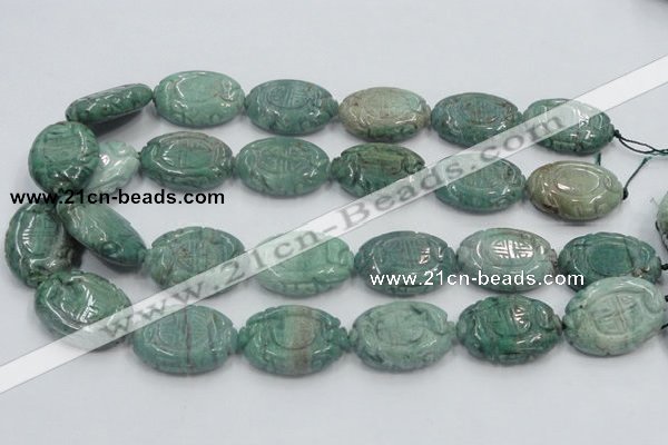 CDB15 15.5 inches 22*32mm carved oval natural new dragon blood jasper beads