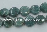 CDB16 15.5 inches 12mm flat round natural new dragon blood jasper beads