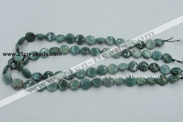 CDB16 15.5 inches 12mm flat round natural new dragon blood jasper beads