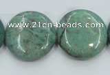 CDB18 15.5 inches 25mm flat round natural new dragon blood jasper beads