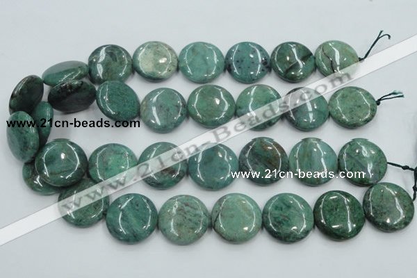 CDB18 15.5 inches 25mm flat round natural new dragon blood jasper beads