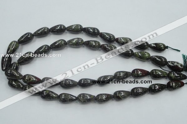 CDB203 15.5 inches 10*20mm teardrop natural dragon blood jasper beads