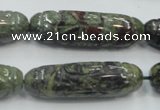 CDB204 12*40mm carved cylinder natural dragon blood jasper beads